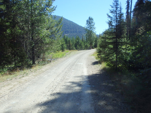 GDMBR: We can see Huckleberry Pass in the far mountain gap.